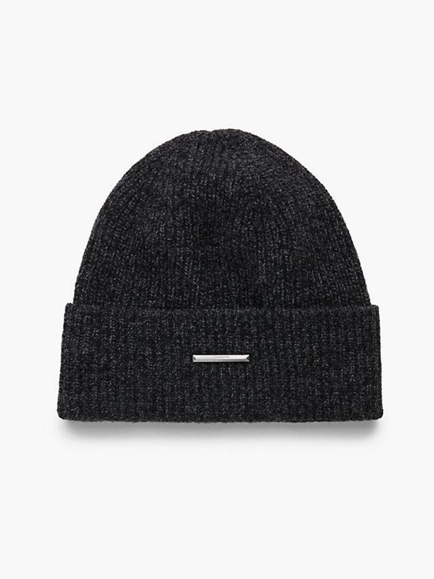 Calvin Klein USA Recycled Wool Blend Mens Beanie Black 2148057-VH